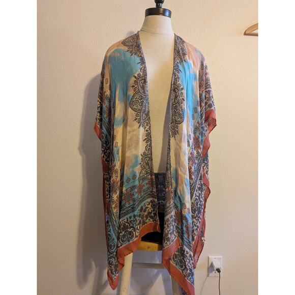 Macchia Di Ruggine viscose kimono cardigan one size rug printed - Picture 1 of 6